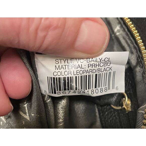 Vince Camuto Black Leather Brown Pony Hair Baily Handbag Clutch Purse NEW NWOT - Picture 11 of 13